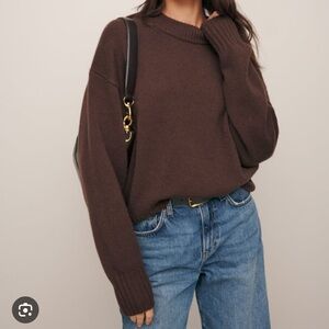 Reformation Sam Cashmere Oversized Crew Sweater
